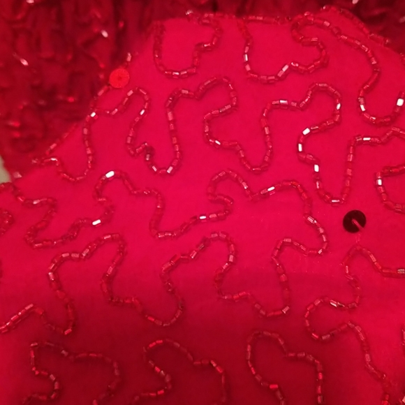 Cache Red Beaded/ Sequin Medium Dress - Picture 6 of 6